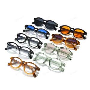 Gafas de Sol Ovaladas con Marco Pequeño de PC Retro de Moda 2025 con Logotipo Personalizado, Lentes Transparentes con Degradado UV400, Gafas de Sol Redondas Punk para Hombre y Mujer - Product Image 4