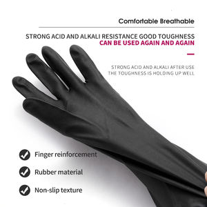 Aangepaste Groothandel Zwart Zuur En Alkali Anti-Corrosie Anti-Slip Rubber Handschoenen Gedrukt Logo Auto Reparatie Chemische Huishouden - Product Image 4