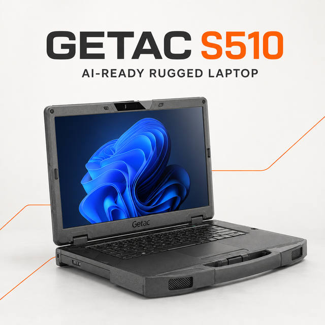 Getac S510 15.6 Inch FHD IP53 Rugged Laptop Intel Core Ultra 5 125U Windows 11 Pro MIL-STD-810H Industrial Notebook