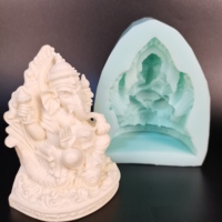 Moule en silicone TS0156 pour la création de statues en résine, ciment ou plâtre, représentant le dieu Ganesha, le dieu éléphant.