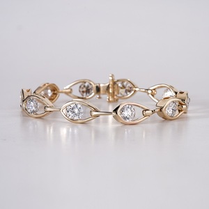 Lab Grown Diamond Bracelet in 14K <b>Solid</b> <b>Gold</b> for Women Elegant Fine Jewelry with Sparkling Diamonds and Lasting Timeless Shine - Product Image 1