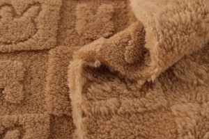 Motif <span class=keywords><strong>lapin</strong></span> écologique 100% doux polyester jacquard tissus Shu velours Sherpa coton tissus pour vêtements pour la maison couverture Textile - Product Image 3
