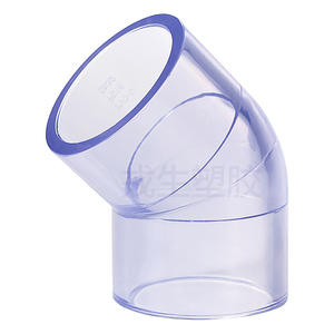 Raccord coudé transparent en PVC Rongsheng à 45 degrés pour système d'alimentation en eau d'aquarium, connecteur en plastique - Product Image 1