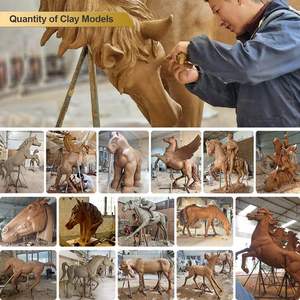 Escultura de Bronce de Caballo con Cachorro, Grande, Resistente a la Intemperie, Personalizable para Jardín o Parque al Aire Libre, Marca RELONG - Product Image 4