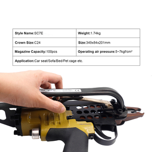 Pistolet agrafeur pneumatique industriel et DIY SC7E 15GA pour clôtures et fabrication de cages, <span class=keywords><strong>pince</strong></span> à agrafes en C de 24 mm, outil agrafeur pneumatique pour anneaux en C - Product Image 2