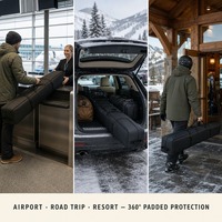Sac de ski rembourré 192 cm avec logo personnalisé, compatible avion, sac de snowboard en vrac, coque 600D, sangles de compression, OEM ODM, direct usine, MOQ 500