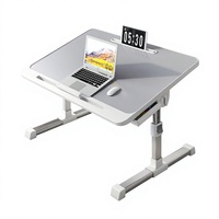 Bureau portable pour ordinateur portable, support réglable en hauteur, table pliante avec tiroir pour le travail, les études, la chambre de dortoir
