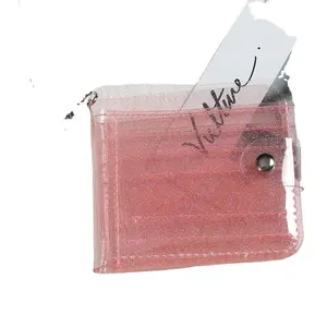 PVC启动照片卡座激光卡盒硬币袋透明挂颈卡学生女生钱包