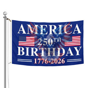 Bandera de Feliz Cumpleaños 250 Años, 1776-2026, Semicentenario, 3x5 Pies, Poliéster Resistente a la Decoloración, para Decoración del 4 de Julio - Product Image 1