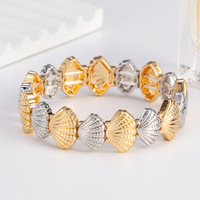 Bracelet tendance pour femme en alliage de zinc, motif coquillage, inaltérable, bijoux haut de gamme, design de niche européen et américain