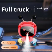 Diffuseur de parfum ultrasonique LED Pixel Expression AI pour voiture, rechargeable, ornement aromatique pour tableau de bord, démarrage et arrêt automatiques
