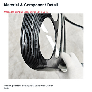 Juego de cubiertas para la consola central con apertura para reloj, aspecto de fibra de carbono, para Mercedes-Benz Clase C W205 2015-2018 - Product Image 4
