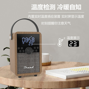 Bluetooth <b>Speaker</b> Wooden Portable Desktop Home Radio With TF Card Support Rechargeable Battery <b>USB</b> Interface - Product Image 4