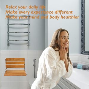 Katlanır Duş Oturağı, Paslanmaz Çelik Çerçeveli Duvara Monte Duş Bankı, 330 Lbs Taşıma Kapasitesi, Paket Başına 1 Adet - Product Image 4