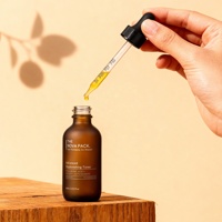 Flacon compte-gouttes vide d'huile essentielle de 1oz 2oz 4oz Flacon compte-gouttes d'huile capillaire de 30ml 50ml Flacon de sérum en verre ambré givré avec pipette graduée