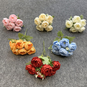 Simulated 6 Head Spring Peony Artificial Flowers Silk <b>Wedding</b> Decoration For Living Room Arrangement <b>Ornaments</b> - Product Image 1