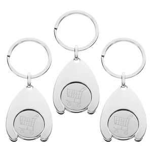 Accesorios para llaveros Sublimación a granel en blanco Llavero personalizado Llavero Trolley Moneda Llavero de metal personalizado - Product Image 2