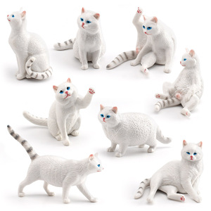 Modè<span class=keywords><strong>les</strong></span> miniatures de chats d'élevage simulés pour enfants, chats britanniques shorthair orange et corpulents, figurines décoratives en plastique - Product Image 5