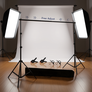 Système de support d'éclairage pour studio photo DB 2000x3000, supports de fond en alliage d'aluminium avec sac de transport - Product Image 2