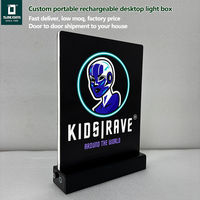 Boîtes lumineuses en acrylique personnalisées de petite taille avec panneaux d'affichage LED pour présentoirs de comptoirs de vente au détail de marques