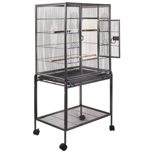 Cage de transport pour oiseaux en fer thermolaqué de grande taille, forme carrée, design volant, écologique, avec plateau en plastique – Fournisseur d'usine - Product Image 4