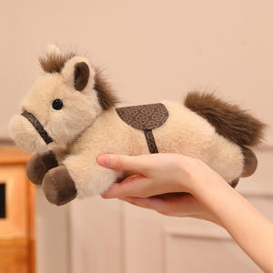 Lindo Juguete de Peluche de Simulación, Caballo Blanco, Almohada, Mascota del Año del Caballo, Algodón PP, Alivio del Estrés, Malla - Product Image 4