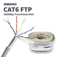 Cable CAT7 FTP de Cobre Sólido Confiable, Cable LAN Blindado de Alto Rendimiento de 250MHz para Cableado de Proyectos, Cable Ethernet de 8 Conductores
