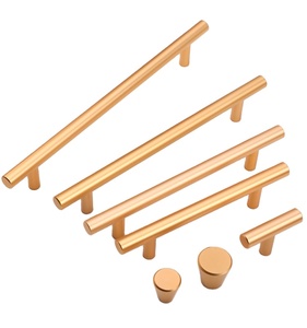 Home Decoration Zinc Alloy Brass Gold Color Furniture Cabinet Drawer Zamak Door Pull Handle Good Product High Quality Simple - Product Image 1