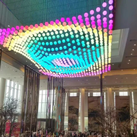 Winch Kinetic Lights Pixel Art DMX Plataforma de control Bolas móviles Escultura Personalizar Polipasto RGB Led Disco Iluminación Etapa de elevación