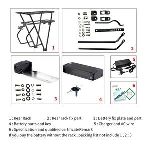 Vélo Électrique à Batterie Lithium Rechargeable pour Porte-Bagages Arrière, 48V 10Ah 13Ah 15Ah 20Ah 31.5Ah, pour Vélo Électrique et Trottinette - Offre Spéciale - Product Image 5