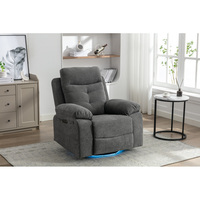 Chaise de planeur inclinable avec haut-parleur Bluetooth pivotant à 270 degrés avec bras latéral à lumière LED avec poches de rangement