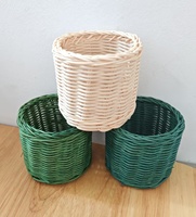 Petit panier de rangement en rotin naturel pour bonbons, idéal pour les cadeaux et la présentation de collations, porte-stylos en osier tressé, porte-gobelets en bambou