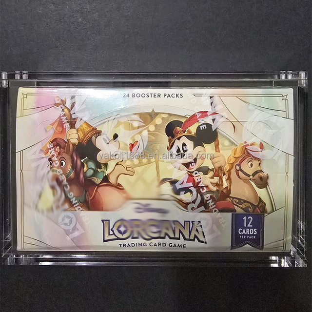 Custom UV protection Clear Acrylic Display Case for TCG Lorcana Fabled Booster Box Acrylic with Magnetic Lid Display Case