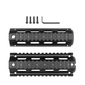 Riel de aluminio de 7 pulgadas y 14 ranuras, mecanizado por CNC, accesorio táctico KeyMod para tiro, ligero y modular. - Product Image 1