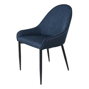 सस्ती stackable काले धातु पैर कपड़े चमड़े गद्देदार कम वापस खाने की कुर्सियों - Product Image 5