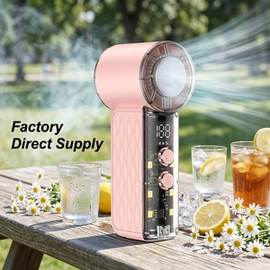 Ventilateur portable USB pliable et personnalisable, idéal pour la maison et le commerce, modèle Macaron, avec clip, couleur orange - Product Image 2