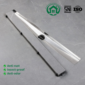 Pano.V Tile Insert Floor Shower Black <b>Drain</b> SUS 304 Stainless Steel Long <b>Linear</b> Shower Grate Floor <b>Drain</b> for Bathroom - Product Image 5