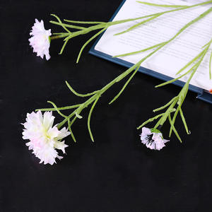 Fleur artificielle de <span class=keywords><strong>bleuet</strong></span> à 3 têtes, fausse fleur de bouton d'œillet - Product Image 4