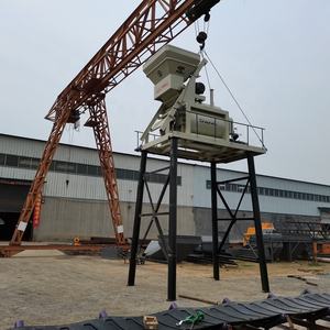 Neuer stationärer Doppelwellen-Zement mischer beton mit Riemen übertragungs betonmischer mit Zement behälter - Product Image 5