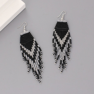 Orecchino 2025 koimei nuovi gioielli di moda bohémien orecchini lunghi nappine femminili etnici fatti a mano perline ventaglio orecchini Bohemia - Product Image 6