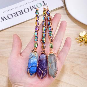 Varita mágica <span class=keywords><strong>de</strong></span> cristal Natural, columna hexagonal <span class=keywords><strong>de</strong></span> doble punta <span class=keywords><strong>de</strong></span> cuarzo, palo mágico, varita mágica para Cosplay, adornos <span class=keywords><strong>de</strong></span> brujería - Product Image 3