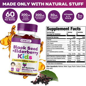 OEM Gummies à l'huile de sureau Gommes à l'huile de graines noires pour enfants Soutien immunitaire Détoxification à la zéolite avec vitamine C et zinc Gummies - Product Image 5
