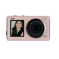 Appareil photo numérique avec zoom numérique 16x, double écran, vidéo 4K FHD réelle, photos 64MP, flash LED, écran LCD 2,88 pouces, EIS, WIFI