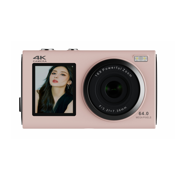 16X Digital Zoom Dual Screen Real 4K FHD Video 64MP Photo Flash LED 2.88 inch LCD Screen EIS WIFI Digital Camera