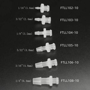 1/16" 3/32"1/8" 5/32" 3/16" 1/4" Silicone Hose Barbed Adapter White Black Natural PP Fitting Luer Lock to Barbed Connector - Product Image 3