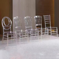 Chaise d'événement empilable au design simple, chaise de banquet transparente, chaise de mariage moderne en plastique
