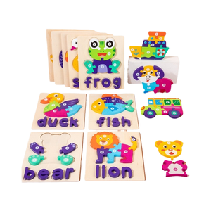 Children's Educational 3D Cube Jigsaw Puzzles Baby Toys 2-4 <strong>Years</strong> <strong>Old</strong> Wooden Puzzle &amp; <strong>Games</strong> Bagged Puzzle Toys <strong>for</strong> Kids Learning - Product Image 3