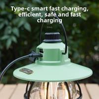 Lanterne LED vintage pour le camping en plein air, à intensité réglable, avec commande par bouton, portable, rechargeable, lampe d'ambiance pour le jardin, la terrasse