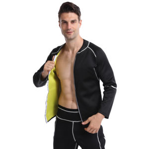 Slim Sets ชุดซาวน่าสำหรับผู้ชาย,เสื้อเรียกเหงื่อเสื้อแขน<span class=keywords><strong>ยาว</strong></span>ใส่ออกกำลังกายซาวน่า - Product Image 3