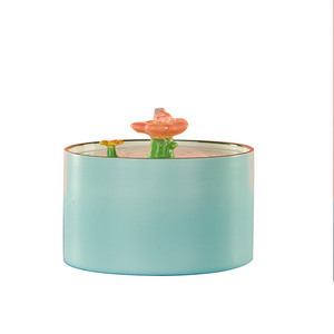 Fuente de agua para gatos con diseño de flor de cerámica, tazón de flujo automático para bebederos de mascotas, hecho en Dehua. - Product Image 4